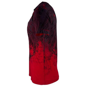 T-shirt pour homme style gothique imprimé par sublimation, manches courtes, col rond, coupe classique, motif rouge et noir, polyester respirant - Product Image 1