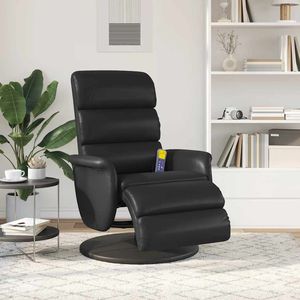 Sillón de Masaje Reclinable de Cuero Sintético Negro con Detalles Metálicos, Elegante y Cómodo, Categoría de Producto: Madera Contrachapada Mediana - Product Image 3