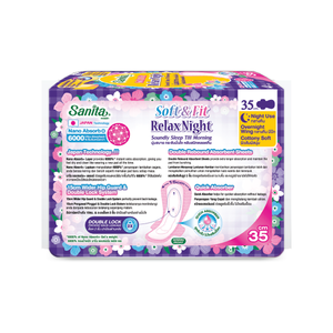 Precio al por Mayor Sanita Soft and Fit Relax Night Wing 35cm, Toalla Sanitaria Desechable de Algodón Orgánico Súper Absorbente, 4 Piezas - Product Image 2