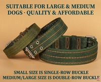 Collier pour chien en nylon robuste, large, avec double rangée de boucles, sangle de cou réglable pour les races moyennes à grandes