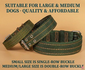 Heavy Duty Nylon <b>Dog</b> <b>Collar</b> Wide Double Row Buckle Adjustable Neck Strap for Medium to Large Breeds - Product Image 3
