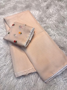 Sari premium de tela kota con blusa bordada multicolor, ligero, de algodón y seda, estilo étnico festivo, venta al por mayor en India. - Product Image 4