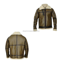 Veste en cuir décontractée pour homme Silo Sports OEM, hiver, en peau de mouton, avec garniture en fourrure de renard, col rabattable, fermeture éclair, coupe-vent, grande taille