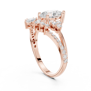 Luxury Rose Gold Plated Pear Cut Bridal <b>Ring</b> <b>Set</b> with Matching Enhancer Band Diamond Engagement <b>Wedding</b> <b>Ring</b> <b>for</b> <b>Women</b> - Product Image 3