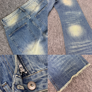 Vaqueros formales de hombre de pierna recta, lavados a medida, 100% algodón, con logotipo impreso, remaches en la cadera y bordados, de secado rápido para otoño/invierno. - Product Image 3