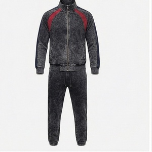 Men's Casual Full Zip Athletic Running Tracksuit Set Custom Flare Sweatpants Solid Print <b>Jogging</b> <b>Suit</b> Customized Color - Product Image 1