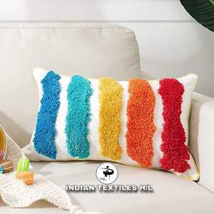 ปลอกหมอนผ้าฝ้ายทอแบบพู่ห้อย ตกแต่งห้องนั่งเล่น ตกแต่งบ้าน ปรับแต่งด้วยดีไซน์ตามสั่ง สไตล์โบโฮ เป็นมิตรกับสิ่งแวดล้อม รับผลิตตามสั่ง ขายส่ง - Product Image 1