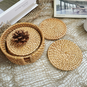 Juego de Posavasos de Bambú Tejidos a Mano con Bandeja a Juego, Estilo Bohemio, Ecológicos, Resistentes al Calor, para Decoración del Hogar - Product Image 4