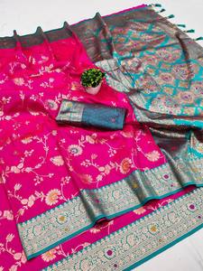 Sari Banarasi Meenakari de qualité supérieure dans 13 couleurs éblouissantes - Product Image 3