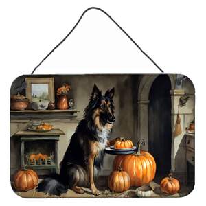 Multicolor Belgian Tervuren Fall Kitchen Pumpkins Wall Door Hanging Prints Aluminum Metal Sign for Home Decor for Kitchen Wall - Product Image 1