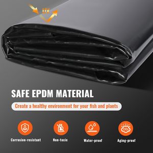 Telo per laghetto 10 x 15 piedi, spessore 45 mil, in materiale EPDM flessibile, facile da tagliare, per laghetti di pesci e koi, sottostrato geosintetico in argilla - Product Image 3