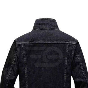 Customized 100% Cotton Winter Mens Jeans Jacket Regular Fit Front Logo Casual Stylish Washed - Product Image 6