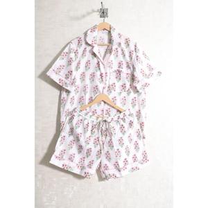 Conjunto de Pijama Corto de Algodón Estampado para Mujer, Ropa de Dormir y de Estar Cómoda - Product Image 1
