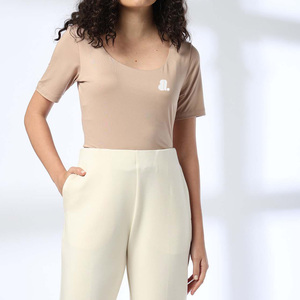 T-shirt à manches courtes pour femme, col rond, 100% coton biologique, 160g, imprimé personnalisé, écologique, décontracté, séchage rapide - Product Image 6