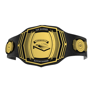 Cornhole Championship Belt Customizable <b>Banners</b> Gold and Black High-Quality Sports Title Belts - Product Image 1
