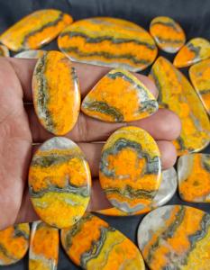 Wholesale Radha Arts Bumble <b>Bee</b> Jasper Natural Gemstone CabochonsSmooth Polished Multiple Shapes 25-45mm Size for Jewelry - Product Image 3