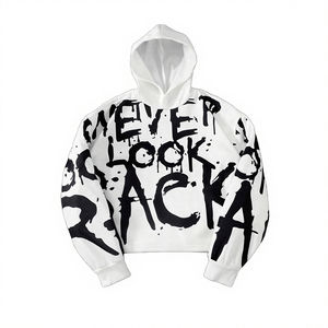 Sudadera con Capucha Personalizable para Hombre, Cuello Redondo, Informal, de Invierno, de Algodón y Elastano, con Estampado de Letras en el Frente/Respaldo - Product Image 6