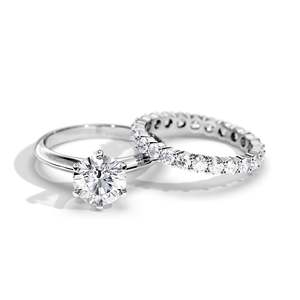 Bague de fiançailles en platine avec diamant rond taille brillant, couleur D, certifié IGI, classique pour femme - Product Image 3