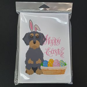 Paquete de tarjetas de felicitación de Pascua Wirehair Blue Tan Dachshund 8 Whimsical A7 tamaño 5x7 tarjetas de nota en blanco con sobres - Product Image 3