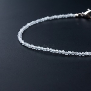Pulsera de cuentas de iolita natural, cuentas redondas microfacetadas, pulsera de cristal curativo para mujer, hecha a mano, natural - Product Image 5