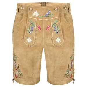 Los Mejores Pantalones Cortos de Cuero Tradicionales Bávaros con Estilo, Traje de Oktoberfest para Hombre, Pantalones Cortos Bávaros Bordados con Estampado Animal - Product Image 4