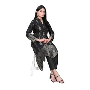 Salwar Kameez pour femmes de haute qualité, imprimé floral modeste, vêtements d'hiver, tissu naturel lavable, tissu broshia banarsi, coupe droite - Product Image 1