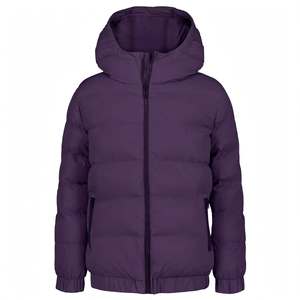 Dark Purple Jackets Hooded Zipper <b>Long</b> Sleeve Unisex Black <b>Coats</b> Casual Loose Polyester padded Winter Jacket Apparel Wholesale - Product Image 1