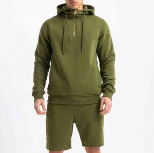 Conjunto Deportivo para Hombre, Sudadera con Capucha y Pantalones Cortos, Corte Holgado, Felpa de Algodón, Traje Deportivo Informal de Dos Piezas, Diseño Personalizado, Precio al por Mayor - Product Image 3