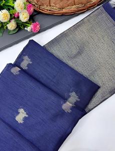 Sari indien de créateur en Khadi doux, best-seller, style ethnique chic, avec blouse tendance pour l'exportation, collection exclusive pour femmes et jeunes filles - Product Image 6