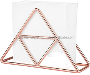 Porte-serviettes en or rose avec fil porte-mouchoir de style géométrique personnalisé sur pied porte-serviettes de table bon marché pour hôtels - Product Image 1