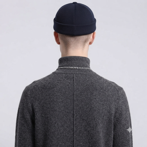 <b>Men's</b> Wholesale <b>Men's</b> Custom Embroidered Fisherman Beanie Cap Soft Fleece Fold Cuff <b>Winter</b> Knit <b>Hat</b> Streetwear Private Label OEM - Product Image 5