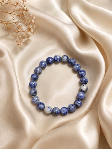 Pulsera de Piedras Naturales Mayrabygungun, Unisex, Clásica, de Cuarzo Azul, con Cuentas Redondas, Regalo de Joyería, Accesorio de Moda, Rajasthan - Product Image 2
