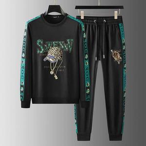 2026 Custom Streetwear <b>Plain</b> <b>Tracksuits</b> for Men Men's 2pc Blank Sweatshirt Hoodie and Jogger Sets - Product Image 1