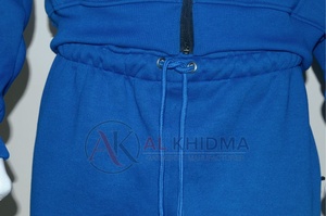Men 100% Organic Cotton Fleece Winter Tracksuit Royal Blue <b>Jogger</b> Hoodie <b>Set</b> Regular Fit OEM Sportswear Manufacturer Custom - Product Image 3