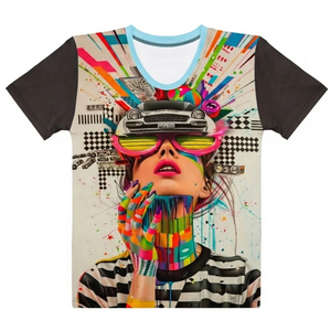 T-shirt unisexe à manches courtes et col rond, imprimé pop art, entièrement imprimé, 100% coton respirant, toutes saisons, coupe classique, OEM/ODM personnalisé - Product Image 3