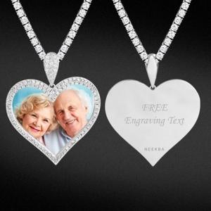 Pendentif Cœur Personnalisé avec Photo, Pendentif Cœur Photo Personnalisé, Pendentif Souvenir Photo Personnalisé, Moissanite Argent 925 - Product Image 2