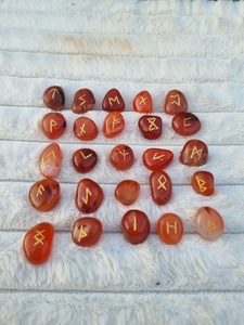 Juego de Runas de Cornalina Natural al por Mayor, Runas de Cristal Grabadas para Adivinación, Meditación y Sanación Espiritual - Product Image 3