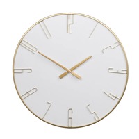 Jam Dinding Minimalis Bulat Berlapis Emas Desain Analog Quartz untuk Dekorasi Ruang Tamu dengan Harga Terbaik