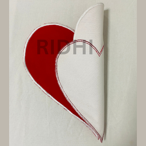 Ridhi Red & White Heart Shape Linen Placemats with Embroidery Reusable <b>Table</b> <b>Mats</b> Bulk for Restaurants, Cafes, Parties, Dining - Product Image 4