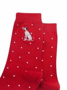 Chaussettes rouges à pois blancs, unisexes, en coton, imprimées numériquement, tricotées, respirantes, pour un usage quotidien, hiver - Product Image 3