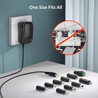Adaptateur secteur universel 6-24V avec port USB 5V 1A, cordon d'alimentation CC 41W max pour ventilateur, haut-parleur, bande LED
