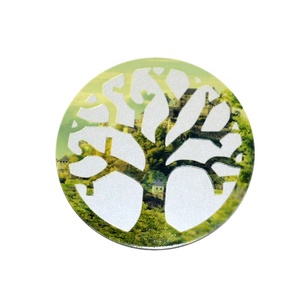 Dessous de verre en bois décoratif Chakra Arbre de vie chakra Dessous de verre en bois Pierres naturelles Reiki Orgonite Table de cuisine Tasse à thé Dessous de verre - Product Image 1