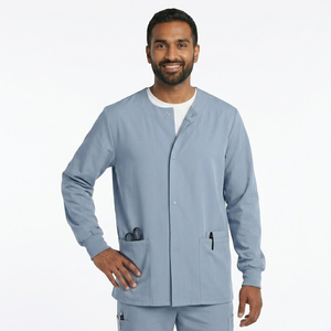 Blouse d'hôpital à manches longues avec fermeture boutonnée, haut de blouse professionnelle pour infirmières et médecins, blouses pour le personnel hospitalier - Product Image 1