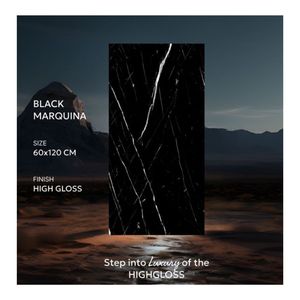 Golden Vein Black 600x1200mm High Glossy Porcelain Floor <b>Wall</b> Tiles Multi Colour Vein Black Porcelain Tiles Artistic Multi Vein - Product Image 4