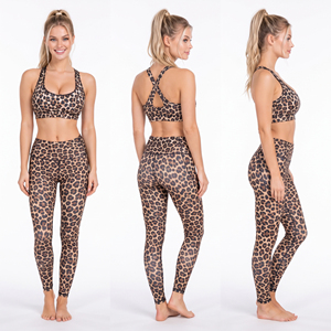 Soutien-gorge de sport pour femme imprimé léopard, croisé, pour yoga et entraînement, haut court, soutien-gorge de fitness à compression, soutien-gorge de yoga - Product Image 5