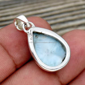 925 pendentif en argent Sterling pendentif fait à la main Larimar bijoux flambant neuf pendentif cadeaux pour mariage - Product Image 2