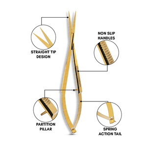 Easy to Use Comfortable Grip Eyelash Spring Scissors With Hand <b>Sharpened</b> Tip Eyelash <b>Tools</b> Available In All Colors - Product Image 3