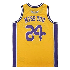 เสื้อบาสเก็ตบอลชายแบบกลับด้านได้ ระบายอากาศได้ดี ไม่มีแขน รุ่น Mamba พิมพ์ลายทีมสีน้ำเงินแบบ Sublimated - Product Image 6