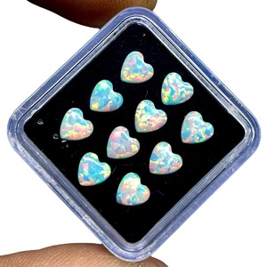 Ópalo Australiano Natural de 5mm, Cabujón en Forma de Corazón, Ópalo Creado en Laboratorio, Piedra Preciosa Suelta, Precio al por Mayor, Lote a Granel para Fabricación de Joyas - Product Image 3