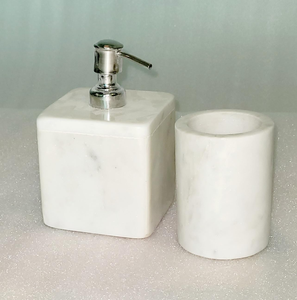 Juego de Accesorios de Baño de Mármol de Alta Gama, Juego de Accesorios de Baño de Mármol Blanco Hecho a Medida - Product Image 1